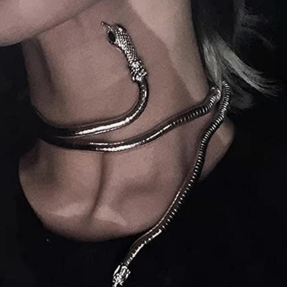 LAKIYOYO Bendable Snake Bracelet for Women Adjustable Punk Snake Choker - Picture 2 of 5